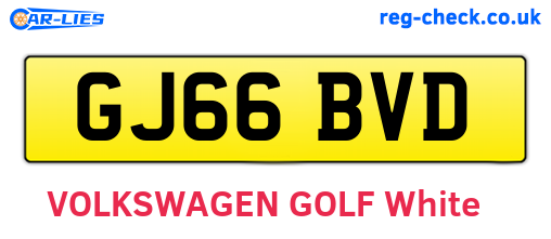 GJ66BVD are the vehicle registration plates.