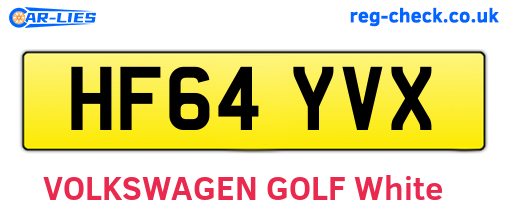 HF64YVX are the vehicle registration plates.