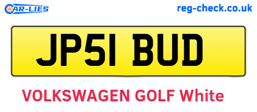 JP51BUD are the vehicle registration plates.