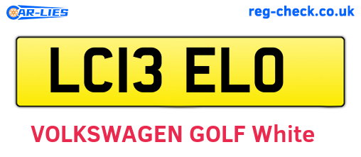 LC13ELO are the vehicle registration plates.