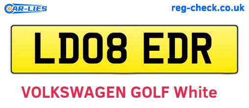 LD08EDR are the vehicle registration plates.
