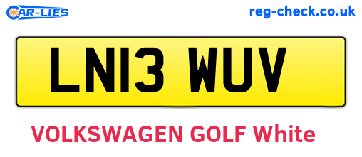 LN13WUV are the vehicle registration plates.