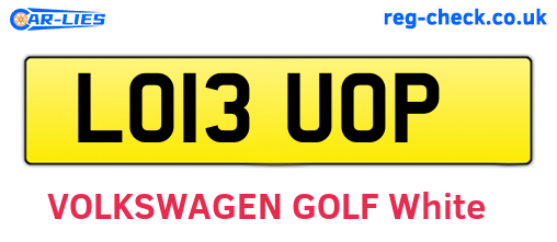 LO13UOP are the vehicle registration plates.