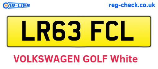 LR63FCL are the vehicle registration plates.
