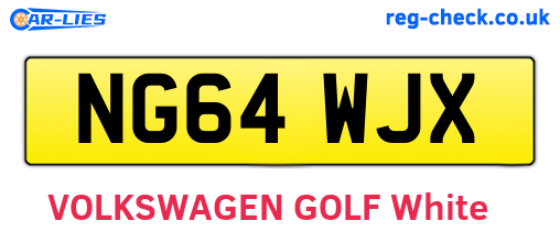 NG64WJX are the vehicle registration plates.
