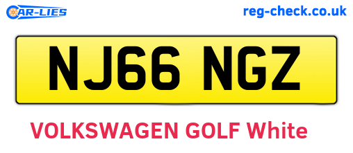 NJ66NGZ are the vehicle registration plates.