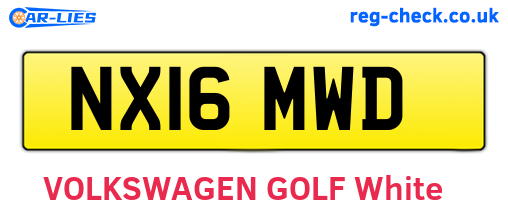 NX16MWD are the vehicle registration plates.