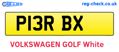 P13RBX are the vehicle registration plates.