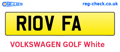R10VFA are the vehicle registration plates.