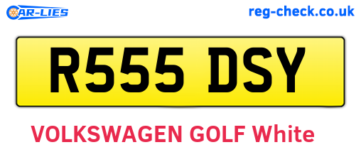 R555DSY are the vehicle registration plates.