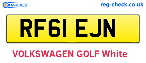 RF61EJN are the vehicle registration plates.