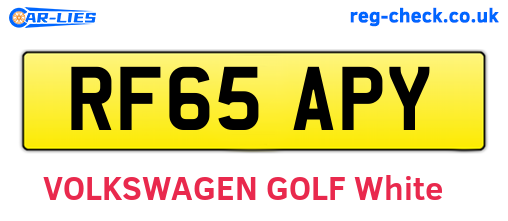 RF65APY are the vehicle registration plates.