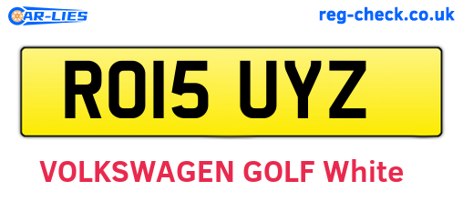 RO15UYZ are the vehicle registration plates.