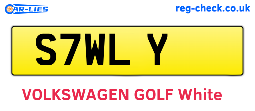 S7WLY are the vehicle registration plates.