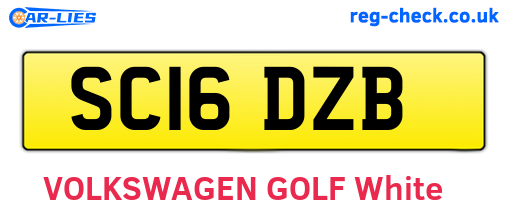 SC16DZB are the vehicle registration plates.