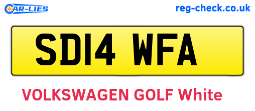 SD14WFA are the vehicle registration plates.