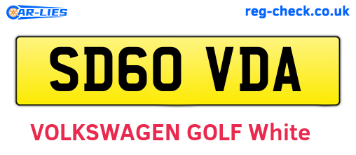 SD60VDA are the vehicle registration plates.