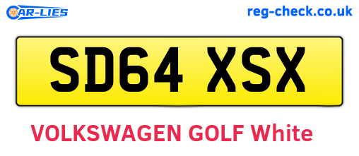 SD64XSX are the vehicle registration plates.