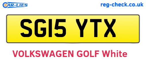 SG15YTX are the vehicle registration plates.