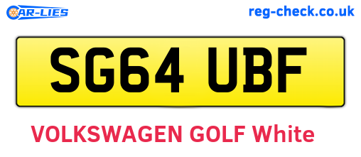SG64UBF are the vehicle registration plates.