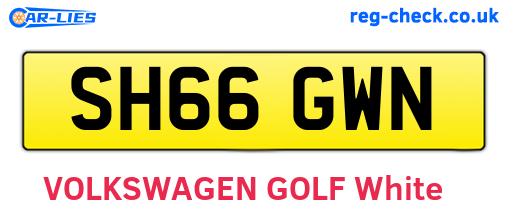 SH66GWN are the vehicle registration plates.