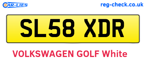SL58XDR are the vehicle registration plates.
