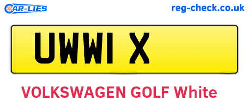 UWW1X are the vehicle registration plates.