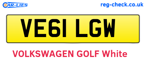 VE61LGW are the vehicle registration plates.