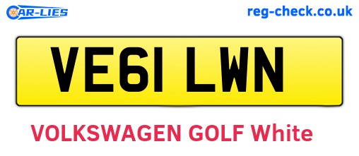 VE61LWN are the vehicle registration plates.