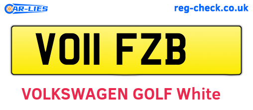VO11FZB are the vehicle registration plates.