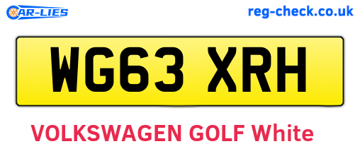 WG63XRH are the vehicle registration plates.
