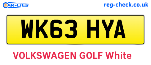 WK63HYA are the vehicle registration plates.