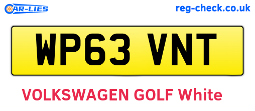 WP63VNT are the vehicle registration plates.