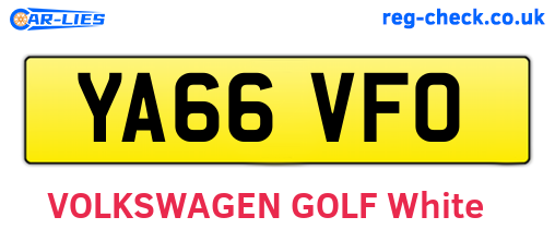 YA66VFO are the vehicle registration plates.
