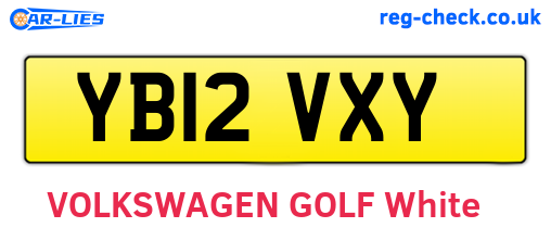 YB12VXY are the vehicle registration plates.