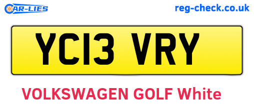 YC13VRY are the vehicle registration plates.