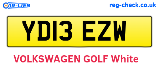 YD13EZW are the vehicle registration plates.