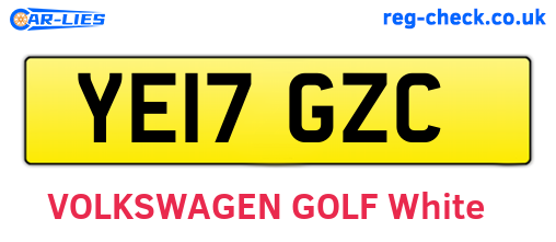 YE17GZC are the vehicle registration plates.