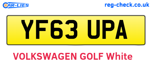 YF63UPA are the vehicle registration plates.