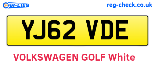 YJ62VDE are the vehicle registration plates.