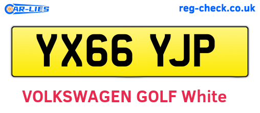 YX66YJP are the vehicle registration plates.