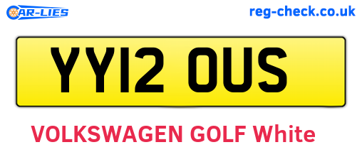 YY12OUS are the vehicle registration plates.