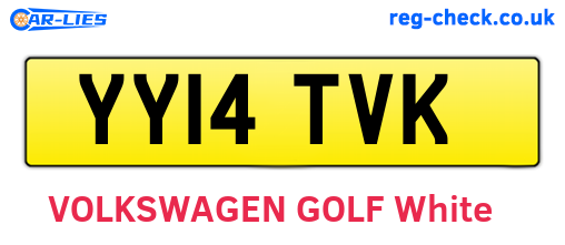 YY14TVK are the vehicle registration plates.