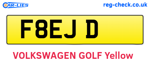 F8EJD are the vehicle registration plates.