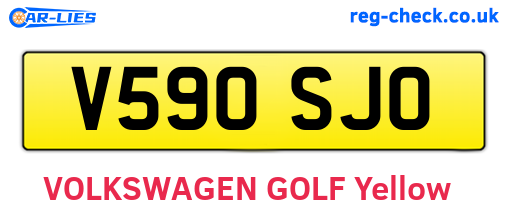 V590SJO are the vehicle registration plates.