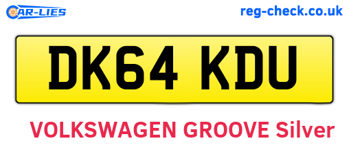 DK64KDU are the vehicle registration plates.