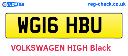 WG16HBU are the vehicle registration plates.