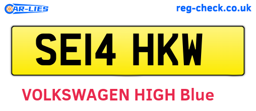 SE14HKW are the vehicle registration plates.