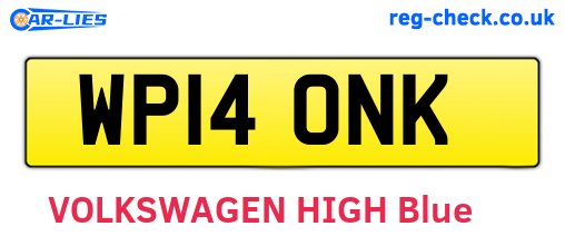 WP14ONK are the vehicle registration plates.
