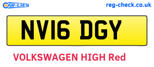 NV16DGY are the vehicle registration plates.